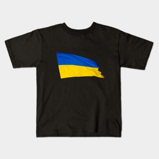 Waving flag of Ukraine Kids T-Shirt